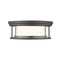 Z-Lite Willow 3 Light Flush Mount, Bronze & Inner White and Outer Clear 426F16-BRZ - alternate 3